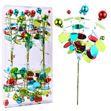 6PC Set 12" H Happy Colour Christmas Ornaments Sequins Ball Pick, Christmas Tree Decorations Christmas Tree Topper Star Home Office Perfect Party Decorations Gifts