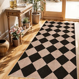 3x6 Kitchen Runner Rug Washable: Non Slip Diamond Pattern Faux Jute Rugs