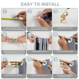 Double Blackout Curtain Rods 36 to 72 Inches (3-6 Feet),1-Inches Front and 5/8 Inches Back Adjustable End Cap Double Window Drapery Rod for Drapes and Curtains,Warm Gold