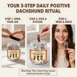 Positive Dachshund Jar with 60 Affirmation Cards, Emotional Support Gift, Funny Dachshund Gifts for Women, Christmas Decor, Weiner Gifts, Cute Puppy Dachshund Decor for Dog Lovers