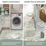 3x8 Non-Slip Washable Kitchen Vintage Runner Rug, Sage Green