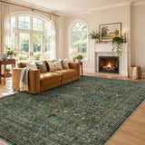 8x10 Area Rugs Floral Large Area Rug Living Room Rug, Green