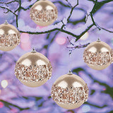 4pc Champagne Gold Christmas Ball Ornaments, 4pc Set Red Shatterproof Christmas Decorations Tree Balls for Xmas Trees Wedding Party Holiday Decorations