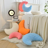 Moon Shaped Pillow with Soft Faux Fur for Couch, Bed, Sofa - Cute Half Moon Pillows with Room Decor for Bedroom, Living Room (14.9 Inches, White)