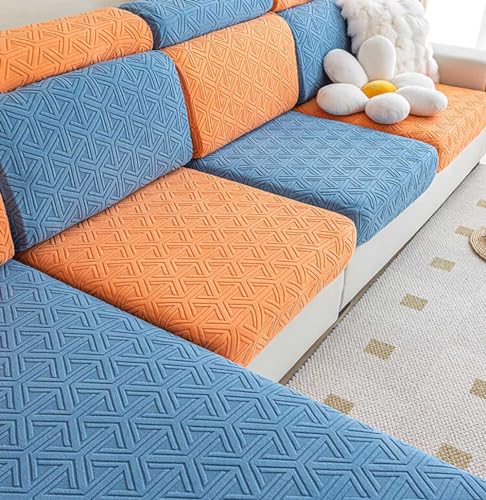 Stretch Sofa Slipcover Sofa Cover Furniture Protector Couch Soft with Elastic Bottom for Kids, Polyester Spandex Jacquard Fabric (BeigeYellow,Width: 75-95cm Length: 135-165cm)