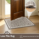 Indoor Door Mat 2x3ft, Absorbent Muddy Mats for Dogs, Low-Profile Entrance Welcome Mat with Non-Slip Rubber Backing, Washable Runner Carpet for Hallway,Entryway,Kitchen(Brown)