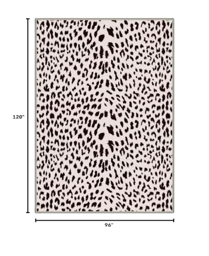 Leopard Print Rugs 8x10 Washable Area Carpet for Living Room Bedroom