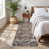 GarveeHome Washable Rug Runner 2x10 Vintage Runners for Hallways Brown