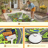 Upgrade Ultra Non Slip Kids Car Rug, Kids Road Playmat Rug for Toy Cars, Educational Town City Map Washable Carpet for Boy Playroom Bedroom, Safer Car Track Play Mat for Children Baby Toddler, 60"x36"