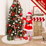 EIMMBD Christmas Tree Skirt, 48 inches Cable Knit Knitted Thick Rustic Christmas Tree Decoration for Xmas Indoor Home Holiday (Cream)