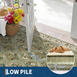 GarveeHome 8x10 Washable Large Living Room Rug Vintage Floral Carpet Green