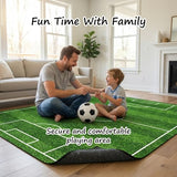 Soccer Rug for Kids, 59" x 39.4" Soccer Field Area Rug | Soccer field design, soft surface, non-slip backing, suitable for bedroom, game room and indoor activity areas