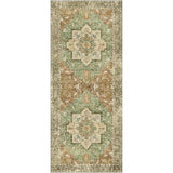 GENIMO 2'6"x6' Washable Runner Rug Non Slip for Hallway, Green Brown Tan