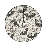 Bat Floral Christmas Tree Skirt, Merry Xmas Holiday Party Decor Rustic Farmhouse Halloween Ornaments Large Pen Tree Mat for 4-6 ft Christma Decoration 3' (Bat Floral, 36")