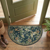 jinchan 2x3 Half Circle Floral Vintage Washable Entryway Rug, Blue/Green