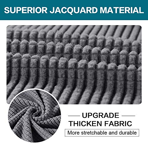 Turquoize 4 Piece Sofa Covers for 3 Cushion Couch Sofa Slipcover Soft Couch Cover for Dogs-Washable Sofa Furniture Covers with 3 Individual Cushion Covers, Jacquard Fabric (3 Cushion Sofa, Gray)