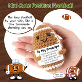 Mini Grandpa Fathers Day Birthday Gifts from Grandkids, Handmade Crochet Football Grandpa Gifts from Granddaughter Grandson Cute Decor, Great Grandfather Grandparents Present for Father's Day