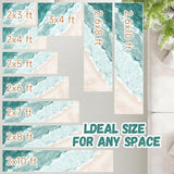 Beach Pattern 2x10ft Runner Rug Non Slip Washable Kitchen Runner Rug with Rubber Backing，Low-Pile Soft Washable Runner Rugs for Hallway Entryway Kitchen Bedroom Bathroom
