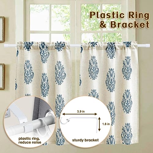Curtain Rods for Windows 28 to 48 Inch, 5/8 Inch Matte White Curtain Rod Heavy Duty Small Drapery Curtain Rods Set with Brackets, Size: 23-52 Inch