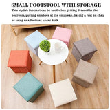Foldable Upholstered Storage Ottoman Pouf Small Stools for Living Room & Bedroom Footrest with Container Stylish Couch Bench (76x38x38cm)