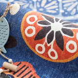 jinchan 5ft Coastal Round Rug Washable Kids Rug Colorful Fish Mat Blue