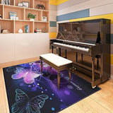 Sunnycitron Purple Butterfly Area Rugs Girls Player Rug Room Decor Teens Room Mat Carpet Decor for Bedroom Living Room Playroom Carpet (59"x39")