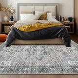 Muddy Mat® Blue Bell 2x3 Washable Area Rugs for Living Room, Bedroom & Dining Room – Modern Soft Low Pile Non Slip Carpet – Pet Friendly Waterproof Foldable Rugs for Home