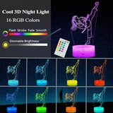 Karate Girl Night Light, Karate Gifts, Taekwondo 3D Illusion Lamp with 16 Colors Changing, Timer, 4 Flash Modes and Dimmable, Kids Girls Room Decoration, Holiday Xmas Gifts
