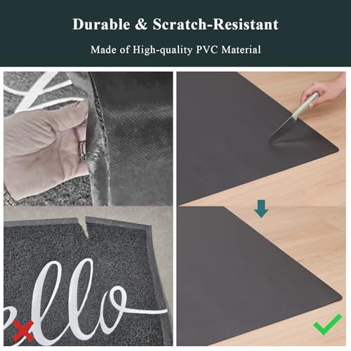 Hallway Runner Rug for Kitchen, 2'x6' Leather-Look Vinyl Waterproof
