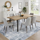 WITSHOCK 5x7 Area Rugs for Living Room: Machine Washable - Non Slip Modern Abstract Rug for Bedroom Under Dining - Stain Resistant for Household - Pet Owners (Blue)