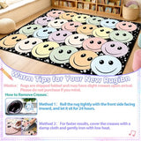 8' x 10' Composition Notebook Classroom Rug Pastel Smiley Face Seating Carpet for Kids, Washable Non-Slip Educational Area Rugs Large Soft Play Mat for Kindergarten Nursery Playroom Decor