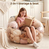 NTYNTY Clear Stuffed Animal Storage Bean Bag Chair for Adults & Kids