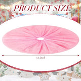 Skylety 48 Inch Valentine's Day Tree Skirt Ruffle Tulle Sequin Round Glitter Double Layers Skirt for New Year Wedding Anniversary Birthday Party Indoor Decoration (Pink)