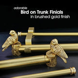 1-1/8 Inch Diameter Brushed Gold Curtain Rod with Bird Design Finials, 36-72'' Telescoping Double Curtain Rods for window width 24-68 inch, Decorative Drapery Rods for Bedroom,Living Room