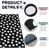 Nuanchu Large Polka Dot Classroom Rug 6.5 x 12.1 ft Black and White Classroom Carpet with Rubber Backing Non-Slip First Day of School Rugs for Playroom Nursery Preschool