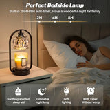 Candle Warmer Lamp, Electric Light with Timer Dimmer Clear Flower Shape Wax Melt Warmer for Birthday, Mothers Day, House Warming Gift (Includes 2 Bulbs)