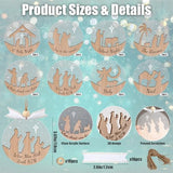 GuassLee 16pcs Nativity Christmas Ornaments - 3D Wooden Acrylic Cut File Nativity Scene Christmas Crafts Ornaments for Kids Tree Indoor Decorations