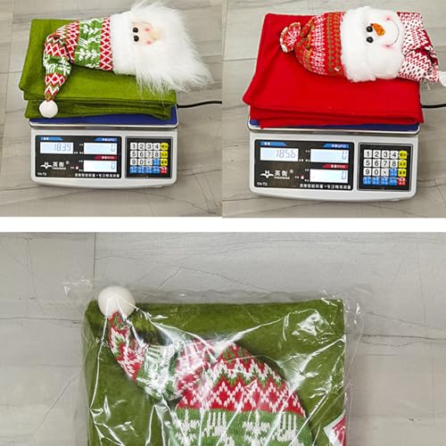 Christmas Chair Back 3D Santa Snowman Chair Slipcovers for Dining Room Restaurant Home Party Christmas Decoration