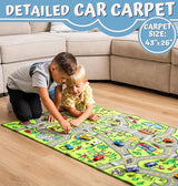 ToyVelt Carpet Playmat Kids Rug - Medium 43” x 26” Educational City Road Traffic Mat for Kids Ages 3–12 - Preschool Rug & Play Room Carpet with Skid-Proof Backing - Bedroom & Playroom