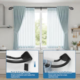 Black Double Curtain Rod 38 to 92 Inches, Blackout Wrap Around Curtain Rod for Windows, 6/8 Inch Room Darkening Telescoping Double Drapery Rod, Easy Install for Rentals & Apartments