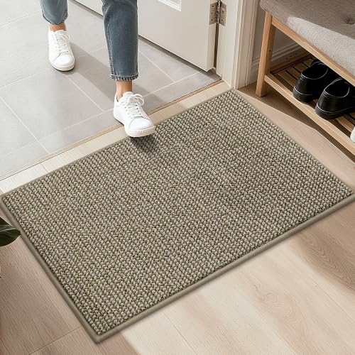 BEQHAUSE 20"x32" Entryway Rug Indoor Door Mat Non-Slip Washable,Light Beige