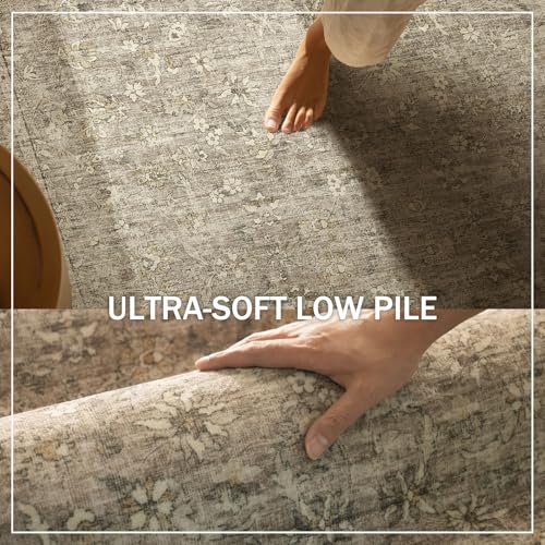 Washable Kitchen Rug Runners for Hallways: 2'x6' Bedroom Runner Rug Non Slip Low-Pile Stain Resistant Soft Indoor Floor Carpet Runner for Indoor Entryway Hallways Kitchen Laundry Room Farmhouse