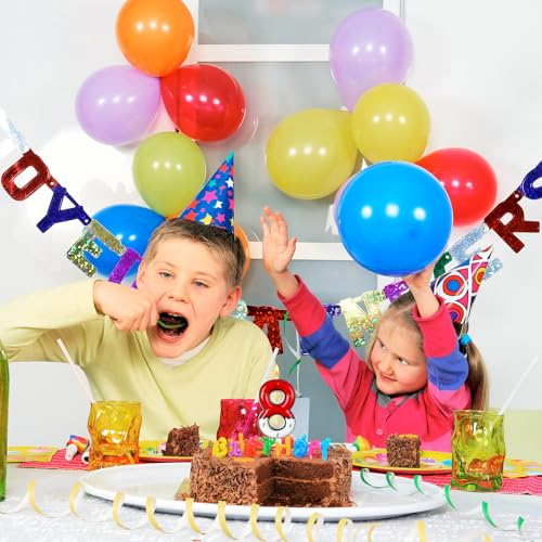 Cartoon White and red Lightning Cake Candle Digital Anime Cartoon Birthday Candle Cake Decoration Animation Birthday Decoration Party Supplies(8)