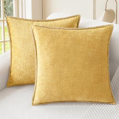 CaliTime Decorative Couch Throw Pillow Covers 26 X 26 Inches Gold