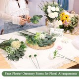Dexpinzo 120 Pcs Mixed Artificial Eucalyptus Stems Flowers Bulk, 15 Kinds | Fake Silver Dollar Eucalyptus Faux Silk Greenery Leaves for Wedding Centerpieces Vase Bouquets Floral Arrangement Home Decor