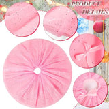 Skylety 48 Inch Valentine's Day Tree Skirt Ruffle Tulle Sequin Round Glitter Double Layers Skirt for New Year Wedding Anniversary Birthday Party Indoor Decoration (Pink)