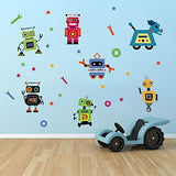 Runtoo Robots Wall Decals - Educational Wall Art Stickers for Classroom & Kids' Bedroom