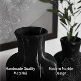 Creative Scents Black Marble Look 3pc Vase Set – Boho Vases for Decor, Modern Vases for Holding Pampas Grass, Dried/Fresh Flowers, Vases for Living Room - Kitchen, Bedroom, Office, Shelf Decor