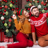 Liliful 12 Pcs 2.4 Inch Christmas Ball Ornaments Glittering Plastic Hanging Decorations Elf Balls Swirl Candy Cane Peppermint Red and Green Christmas Tree Pendants for Xmas Tree Decoration