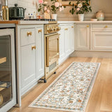 jinchan 2x5 Runner Rug Floral Vintage Washable Area Rug, Orange